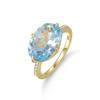 Candy Ring Large Carat Colored Gemstone S925 Sterling Silver Natural Topaz Crystal Ring