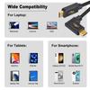 Duttek 40Gbps USB C Coiled Cable for Thunderbolt Right Angle USB Type C Male to Male Spiral Video and 240W PD Fast Charging Cable for 3, Cable,