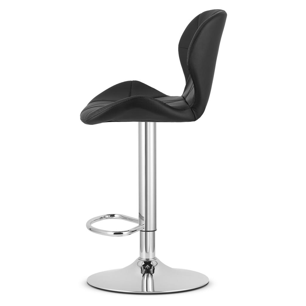 West Stool - Black Eco-Leather / Chrome Base X 2