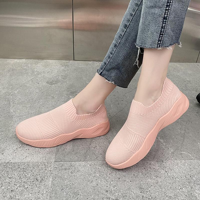 

Кроссовки женские прогулочные туфли женские легкие мокасины повседневные женские модные носки без застежек вулканизированная обувь больших размеров