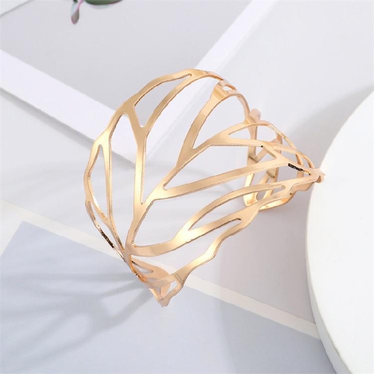 Stylowa Aluminiowa Bransoletka z Zawieszkami Unisex Metalowa Bransoletka z Regulowanym Dopasowaniem i Kwiatowymi Detalami w Stylu Vintage