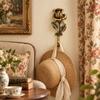 Wall Hook Hanger Metal Flower Hook with Enamel-Style Finish, Decorative Single Hook for Entryway, Bedroom, Bathroom, or Living Room