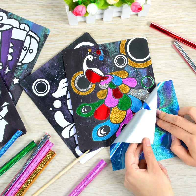 DIY Cartoon Magical Transfer Painting Crafts for Kids Arts and Crafts Toys Children Creative Educational Learning Drawing Toys