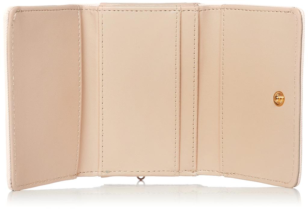 Aldi CAP24 Women's Tri-fold Wallet with Clasp, Solid Color, Ivory