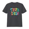 Colorful Groovy Third Grade Print Back To School Teacher Student Casual T Shirt Vintage Washed Homme Slightly Streetwear
