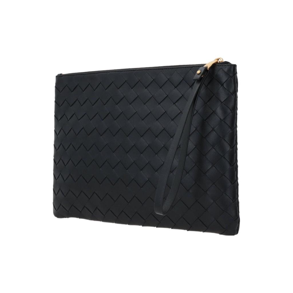 Bottega Veneta Woven Fringe Lambskin Clutch Women clutch Black 749922VCPP38425