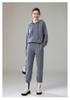 Women's Loose Fit Hooded Cashmere Sweater Set - 2026 Autumn/Winter Solid Color Gentle Style Base Layer.