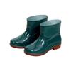 Women's Waterproof Short Rain Boots, Lined PVC, Anti-slip, Thick Sole, Solid Color, Warm & Durable.