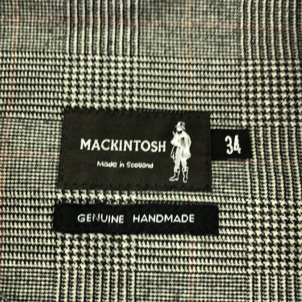 Mackintosh wool Check Pattern Stainless collar coat Men's Used