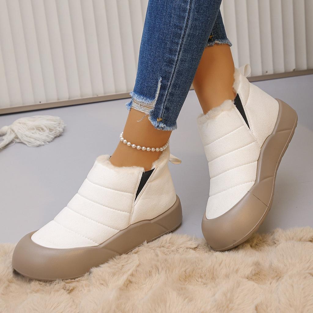 Women's Cotton Shoes Winter New Velvet Thickened Warm Snow Boots Korean Version Fashion Cotton Boots Non-slip Lazy Cotton Shoes Women
