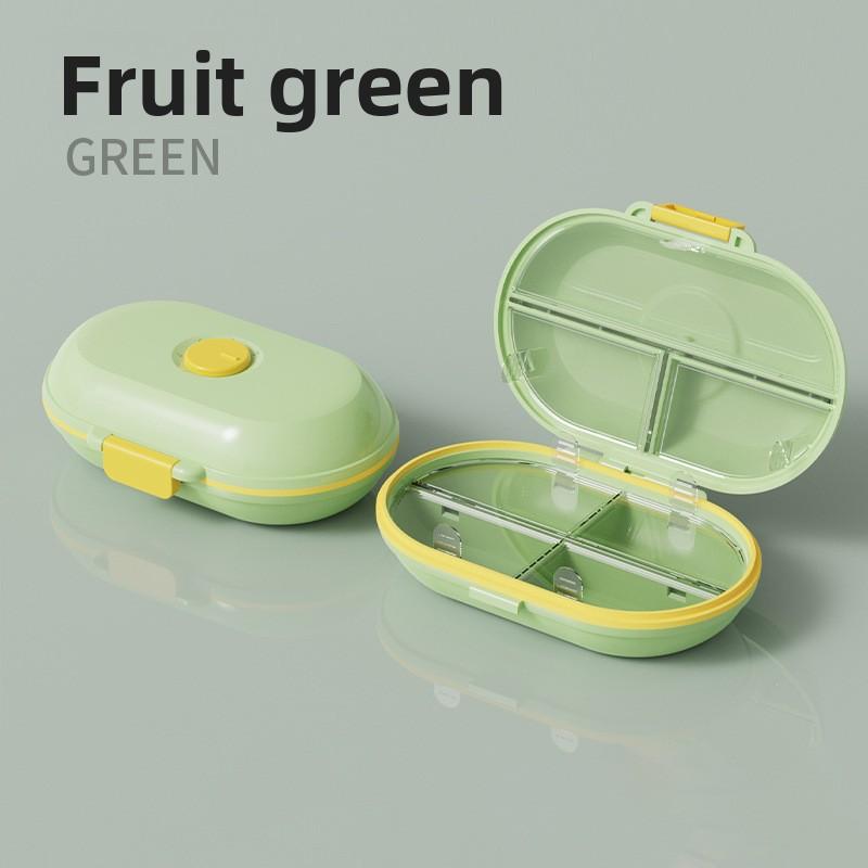 

Portable seven-grid medicine box sub-packing box, business trip travel pill jewelry storage sealed box, medicine storage plastic box зелений