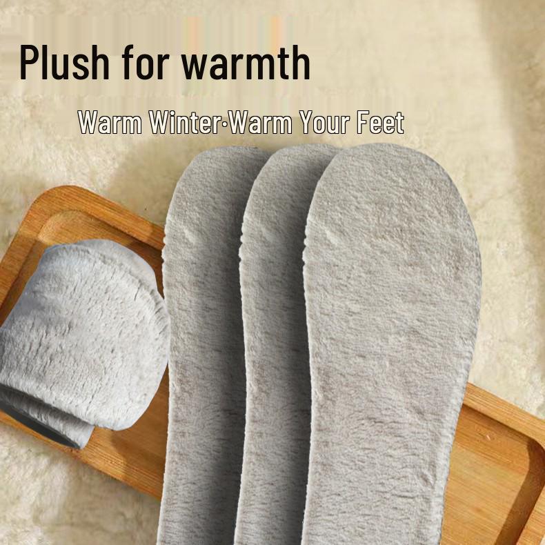 Women's Winter Plush Coral Fleece Insoles: Thickened, Warm, Breathable, Sweat-Absorbent, Odor-Resistant, and Comfortable with Mugwort Cotton.
