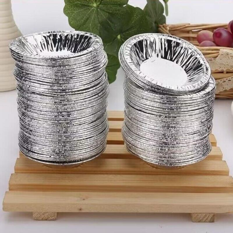 (PLUM)50/100pcs Mini Pot Pie Bake Plate Disposable Baking Tart Molds Cupcake Pan Pudding Mould Round Baking Cup