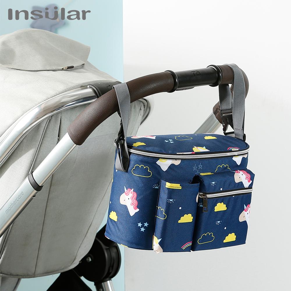 Insular Mummy Bag Stroller Hanging Bag Diaper Bag Multifunctional Large Capacity Portable Milk Bottle Storage Portable