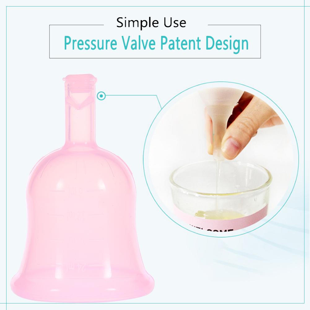 2 Sizes Innovative Reusable Menstrual Cup Food grade Silicone Feminine Period Hygiene Cup