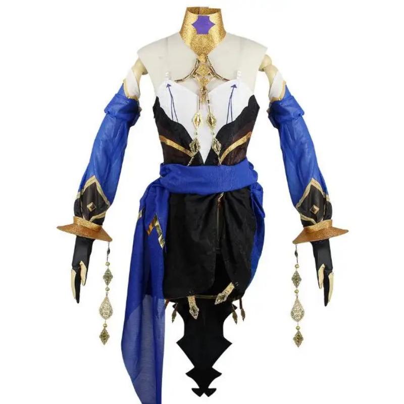 Cosplay kostým Layla Sumeru Layla Full Set Pokrývka hlavy Šaty Punčochy Paruka Anime Cosplay Šaty Layla pro komiks
