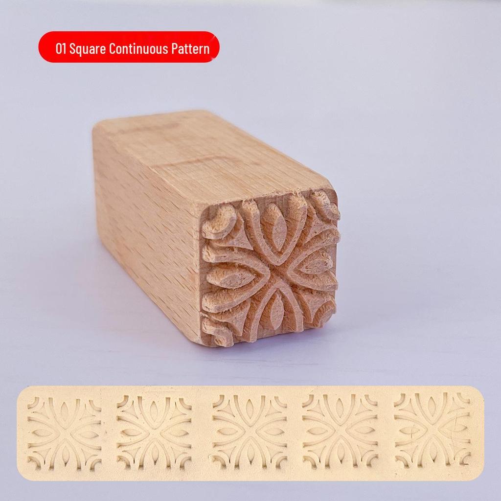16-Piece Handcrafted Solid Wood Stamps for Clay Sculpting and Cartoon Mooncake Textures
