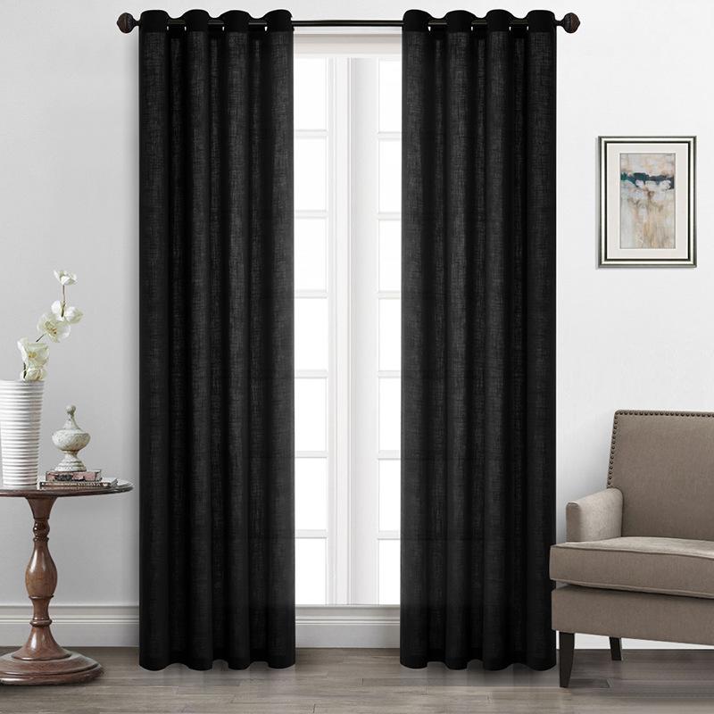 Curtains Natural Linen Curtains, Bedroom Living Room Multi-Color Semi-Blackout Curtains Finished Products