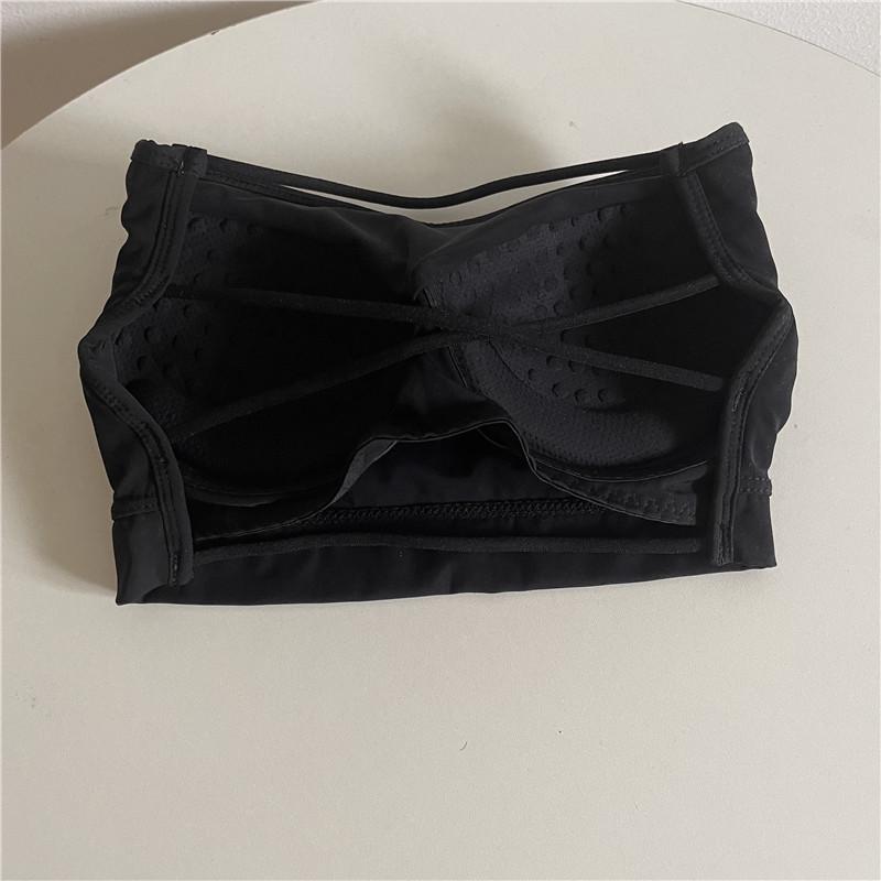 

Женский бесшовный топ-бандо из ледяного шелка: Сексуальный, Тонкий, Защищающий от просвечивания бюстгальтер с красивым дизайном спинки для лета Black