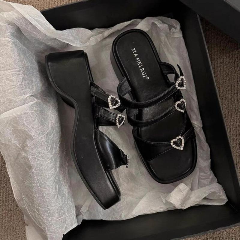 Silver Platform High Heeled Slipper Fashion Bow Party Open Toe Casual Sandals Summer Comfortable Non-Slip Beach Mule Shoe Female