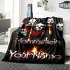 Name Custom Electronic Metal Band Print Flannel Blanket High Quality Warm Comfortable Cover for All Seasons Perfect for Gifts Home Decor