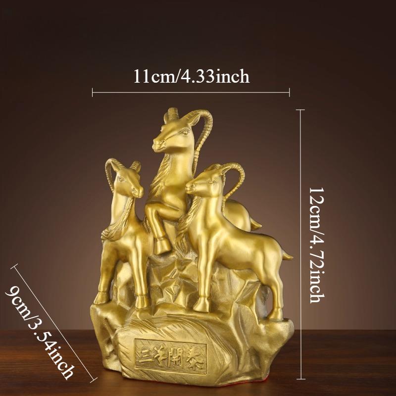 1pc Metal Sheep Ornament Home Decoration Metal Animal Handicrafts Desktop Animal Ornaments Chinese Zodiac Sheep Sculpture