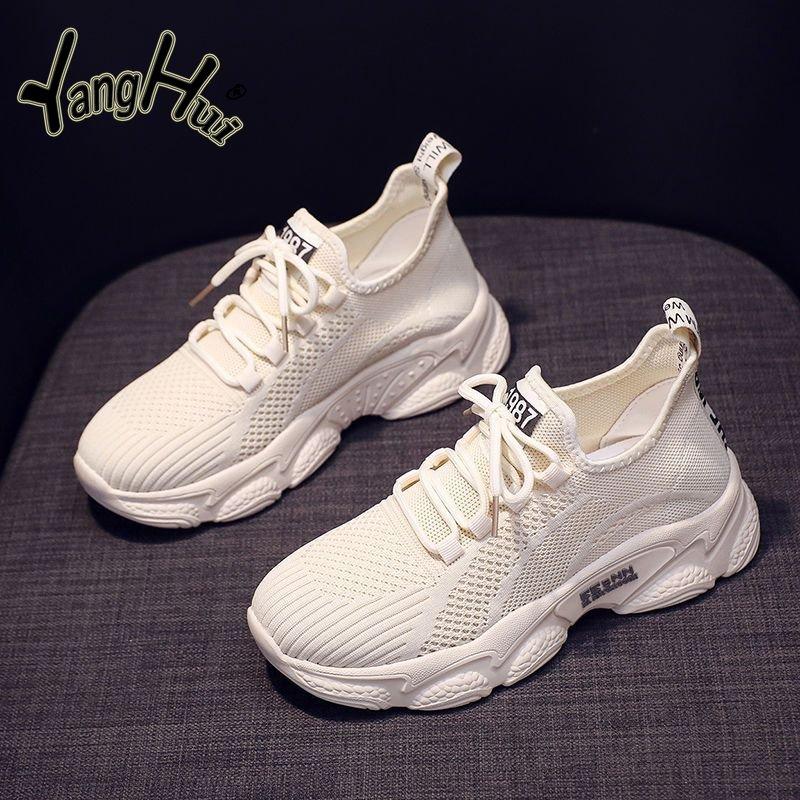Lightweight Sports Shoes 2024 Summer New Women's Shoes Thin Anti-slip Mesh Breathable Running Small White Platform Sneakers