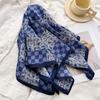 Korean Version of Qiandongge Silk Scarf, Thin Small Square Scarf, Luxury Temperament Herringbone Pattern Headscarf, Imitation Velvet Shawl, Scarf.