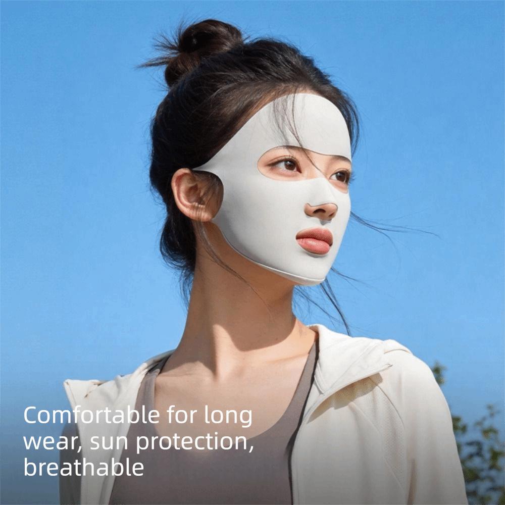 Breathable Ice Silk Mask Thin Face Gini Mask Adjustable Sunscreen Face Scarf  Fishing