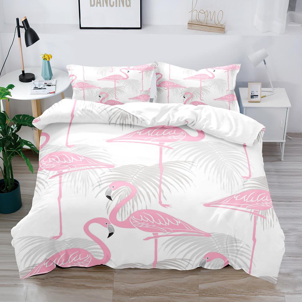 Bird Game Digital Printing Quilt Cover Three-Piece Set
