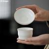 Matte Finish Fat White Integrated Tea Filter Ceramic Tea Strainer Fine Carved Ceramic Hole Filter Screen Tea Ceremony Accessory