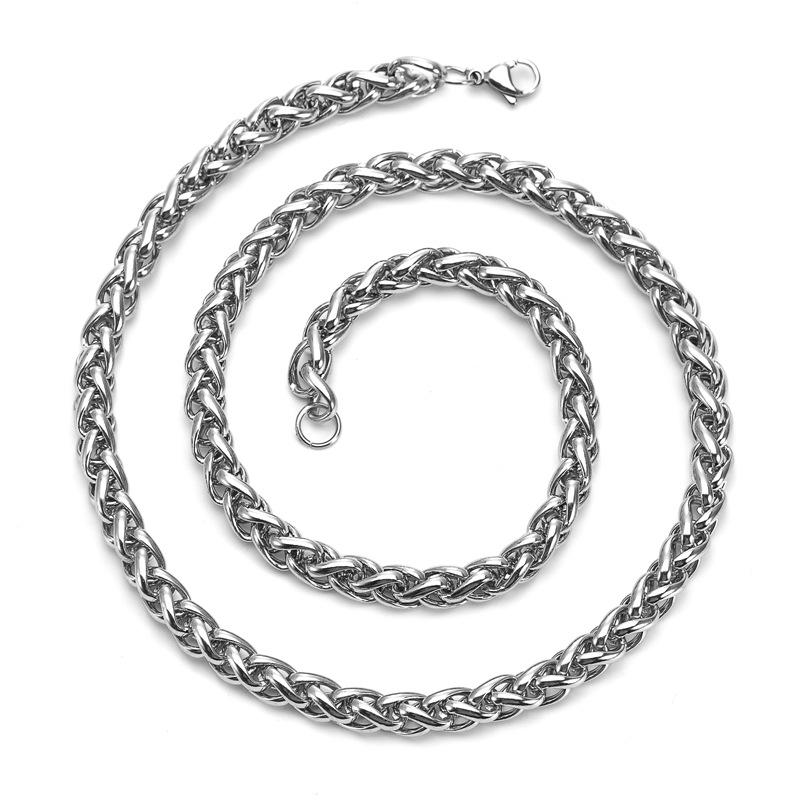 Vielseitige Edelstahlkette: Moderne, schlichte Titan-Körbchenkette mit farbechtem Anhänger