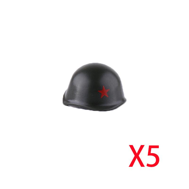 Military Building Blocks Accessories Figure Soldier Helmet Toy USSR USA UK Japanese Hat Mini Brick Hood Mask Flamethrower