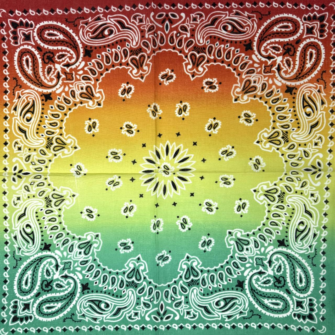 

WTEMPO Printed Sun Protection Headscarf Outdoor Cycling Hip Hop Fashion Breathable Tie-Dye Scarves Multifunctional Square Handkerchiefs 12pcs зелёный