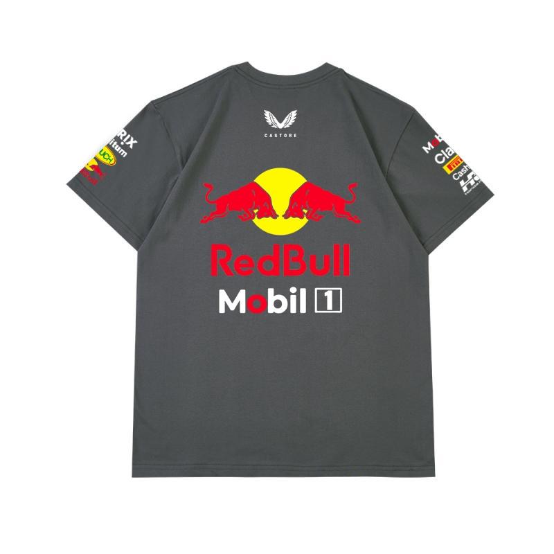 Red Bull Heren Dames F1 Raceteam T‑shirt, Zomer Korte Mouw Katoenen T‑shirt, Voor en Achter Print Casual Los Sport Topje, Meerkleurig