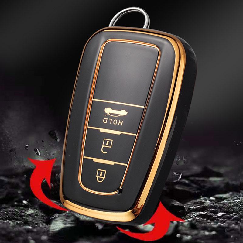 TPU 2 3 Buttons Car Key Fob Cover Case Holder Shell for Toyota Rav4 2021 Hybryd Camry 70 2020 Prado Corolla Sedan 2019 Keychains