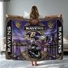 Baltimore Ravens Logo Print Flannel Blanket High Quality Warm Comfortable Cover for All Seasons Perfect for Gifts Home Decor