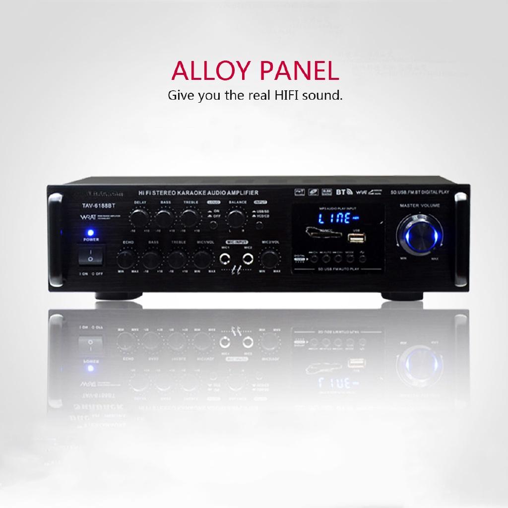 2000W 2CH Home Stereo Power Amplifier Audio Karaoke Car Hi-Fi FM Amplifier US Plug With Remote Control For Car Home