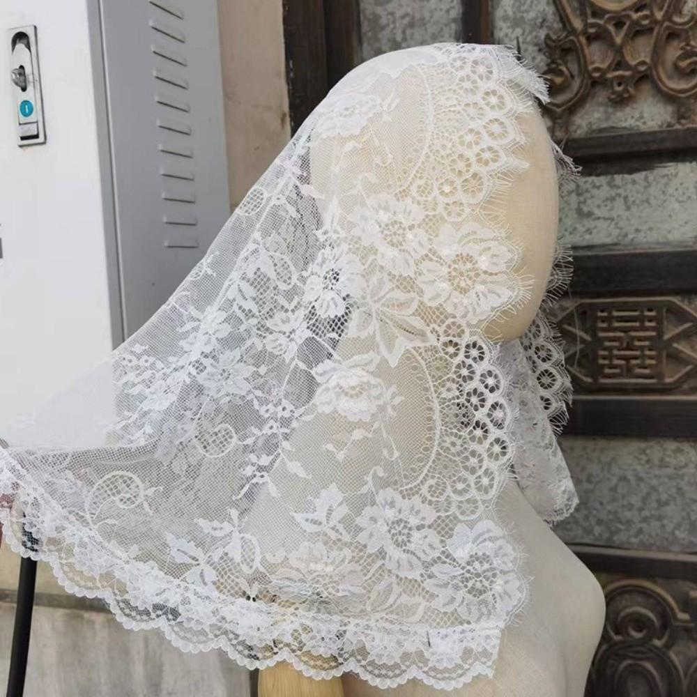 88×58cm Hijab Lace Veil Short Lace Headwrap Bridal Veils Wedding Bridal Headpiece Accessories