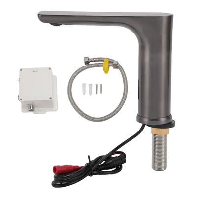 Touchless Electronic Faucet Battery Powered Vertical Bathroom Sink Faucet G1/2 Male Thread Gunmetal