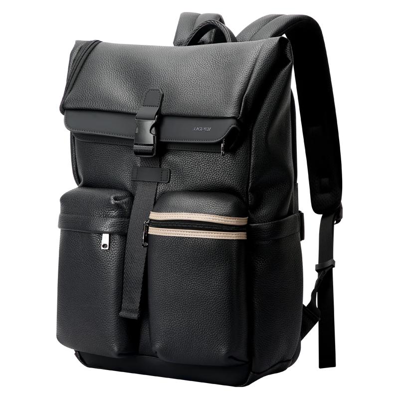 Bopai Men s 16-inch Leather Business Travel Backpack