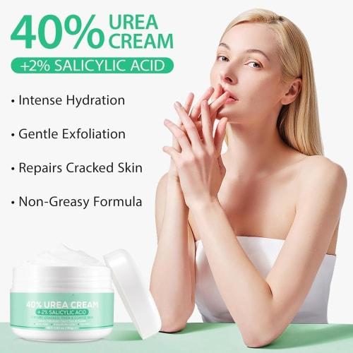 Urea Cream, Hand and Foot Hydration, 40% Urea Cream for Dry, Cracked Feet, Heels, Knees, Elbows, and Hands, Moisturizing, Corn Removal, and Calluses,