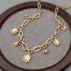 Hot selling exaggerated square crystal pendant necklace, versatile and high-end, collarbone chain for women