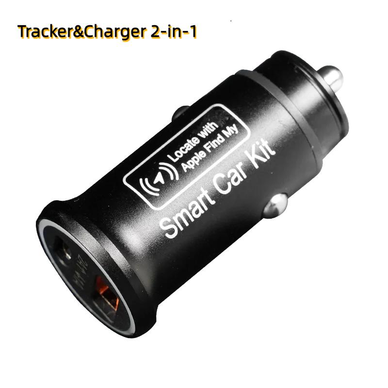 Mini rastreador e carregador de carro 2 em 1, dupla finalidade, encontre meu rastreamento em tempo real, anti-roubo e anti-perda, localizador GPS