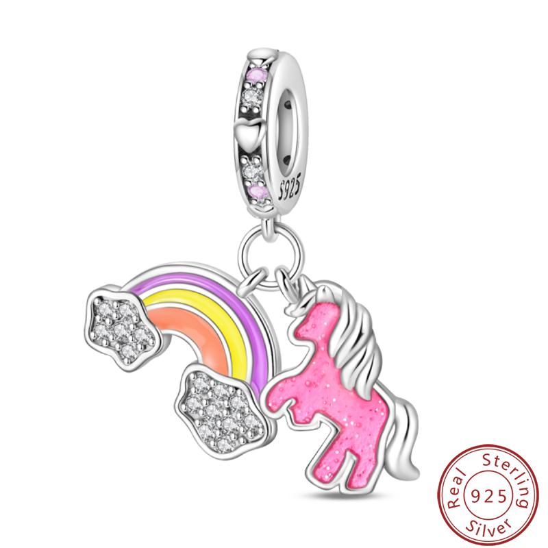Sweet Copper Princess Dress Rabbit Koala Rainbow Horse Cat Charms Beads 3Mm Diy Fine Jewelry Gifts