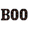 Sets 3 LED Marquee Light Up Letters "BOO" Sign Halloween Decor for Kitchen Tabletop Fireplace Mantel Party Indoor