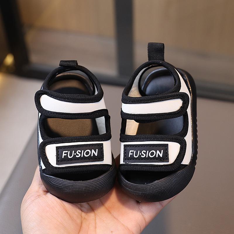 Baby Closed Toe Soft Sole Non Slip Waterproof Summer Sandals Infant First Walker Beach Shoes For Boys Girls Aged 1 To 3 15 чёрный