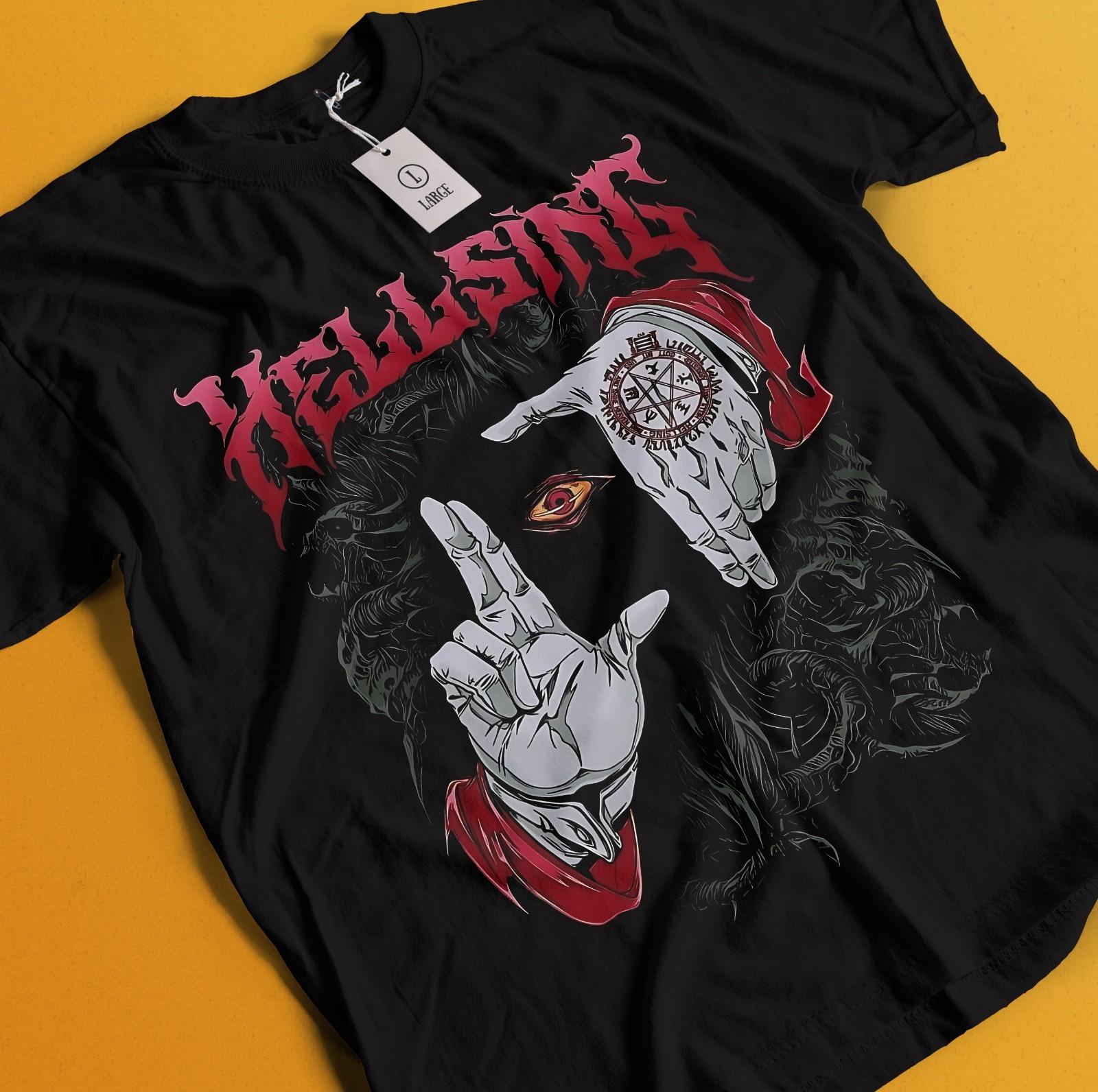 Hellsing Shirt Alucard Tshirt Seras Victoria T-Shirt Mens Womens Tees Top Vampire Tee Anime Dracula 3XL