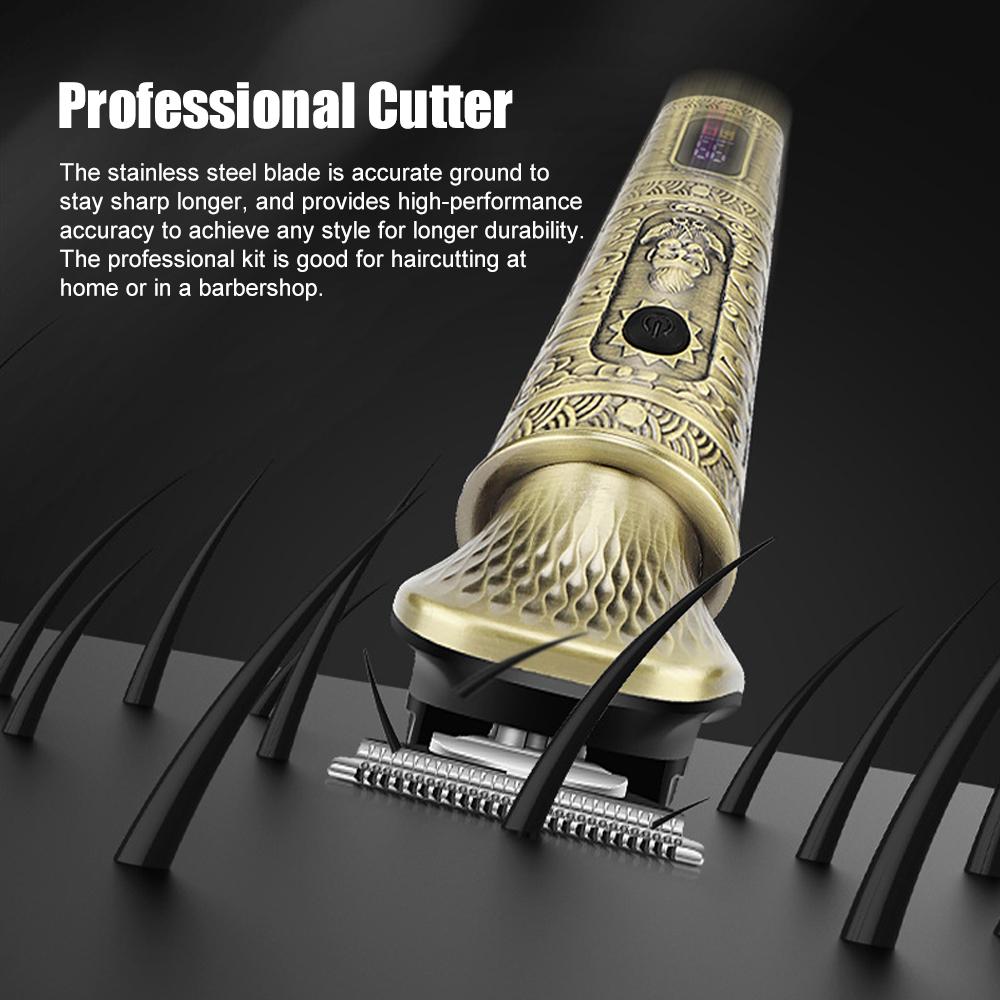 Hair Cutting Machine Kit Professional 7-In-1 Hair Trimmer Shavers with LED Display Metal