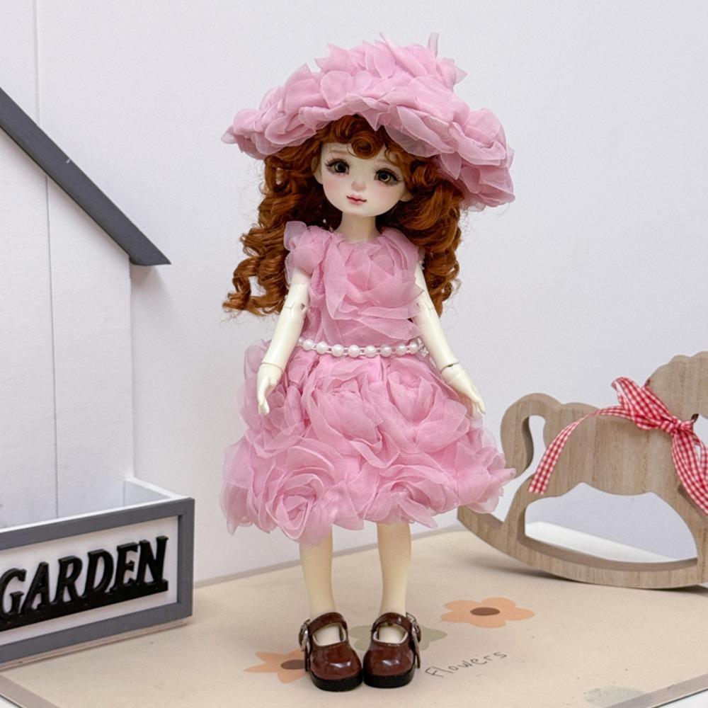 Cute Fashion 1/6 Bjd Doll Outfit With Hat Pretty 30Cm Doll Clothes Casual Set Casual Doll Dress Set Girls Toy Gifts